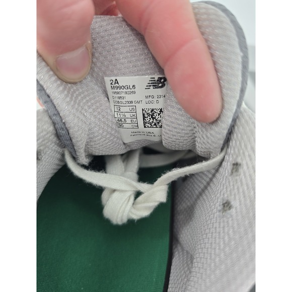 New Balance Men's 990v6 M990GL6 Gray Sz:12 2A - X Narrow- Used REPLACED INSOLES - Picture 5 of 15